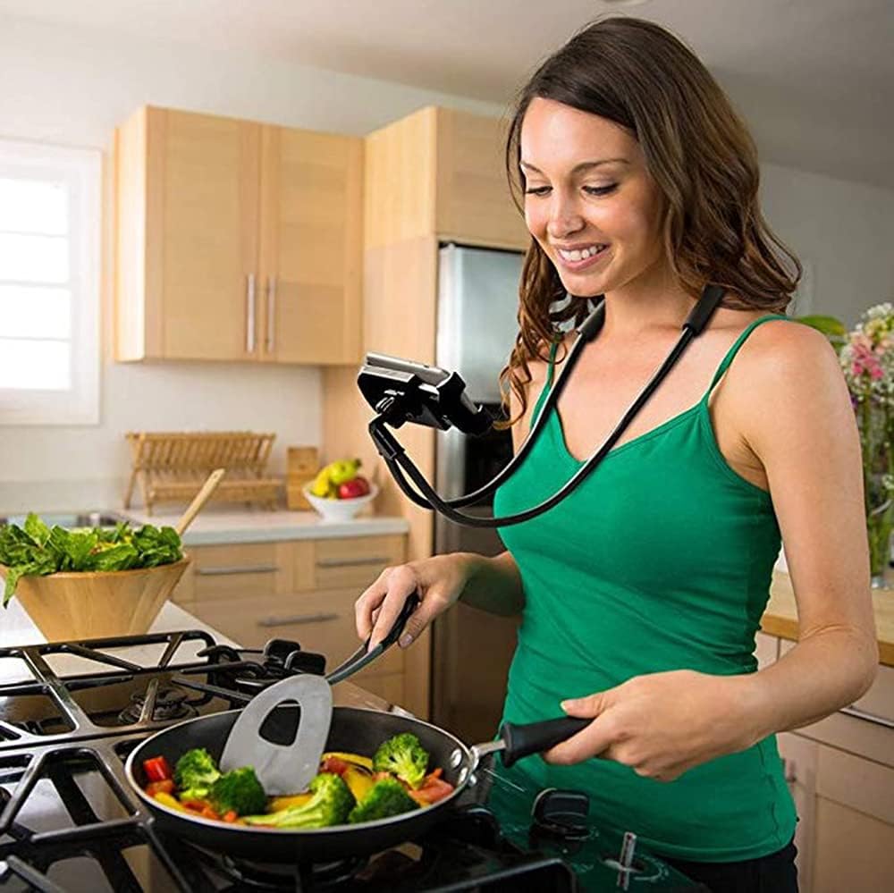 Lazy Cell Phone Holder, Universal Cell Phone Holder for Smart Mobile Phone,Hanging on Neck Cell Phone Mount Holder ,Hands-Free Mobile Phone Holder on Bed/Tableb, 27.6'' Length for 4.7''-6.7'' Size