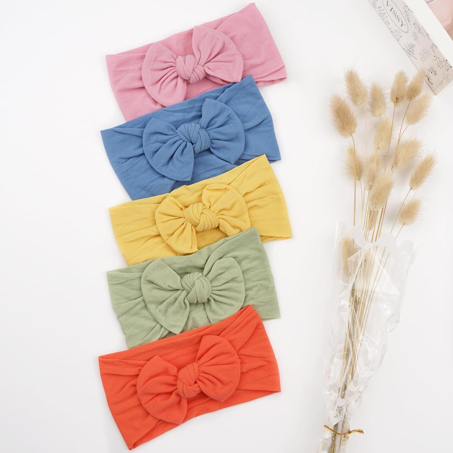 Super Stretchy Soft Knot Headbands with Hair Bows Head Wrap Hair Accessories For Newborn Baby Girls Infant Toddlers Kids