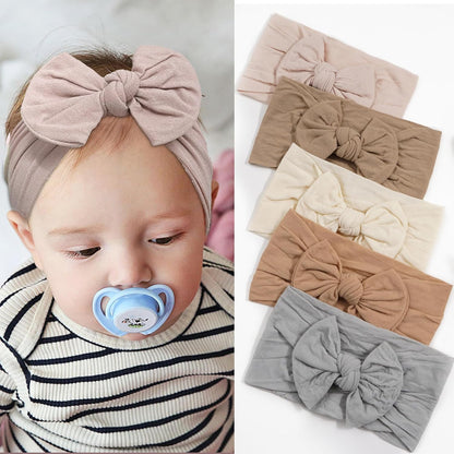 Super Stretchy Soft Knot Headbands with Hair Bows Head Wrap Hair Accessories For Newborn Baby Girls Infant Toddlers Kids