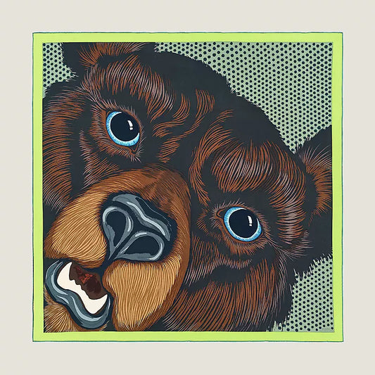 Hermes Yellowstone Forever Grrrrr! Scarf 100