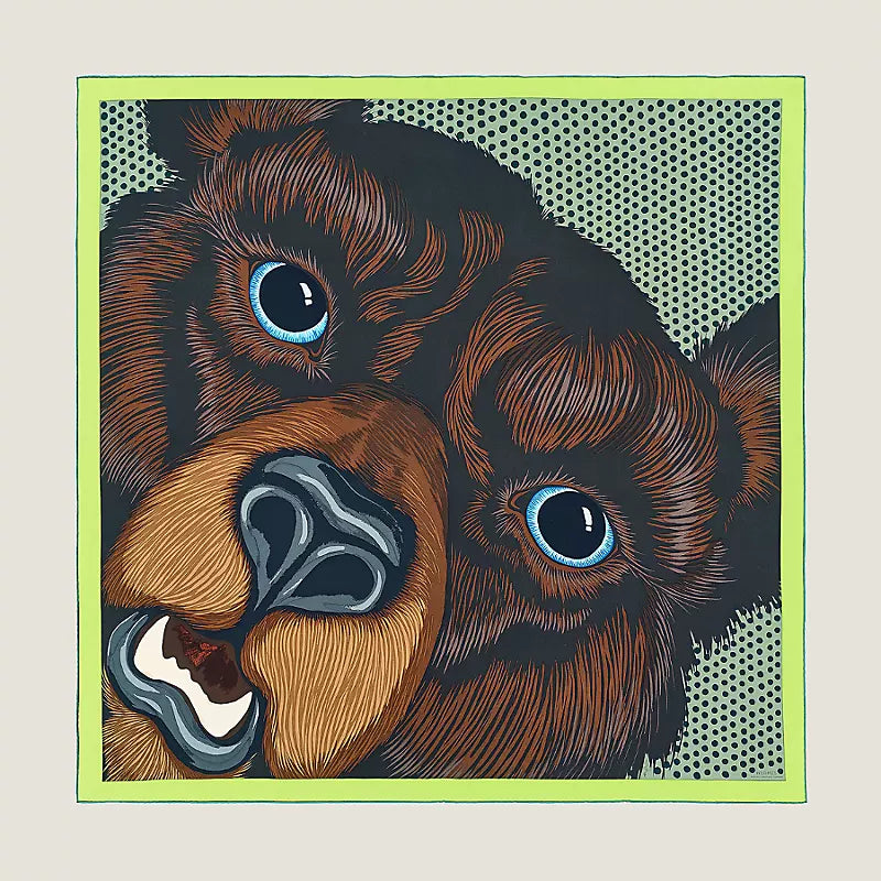 Hermes Yellowstone Forever Grrrrr! Scarf 100